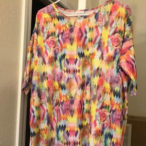 Lularoe Irma Colorful Paisley, Flowers, Diamonds